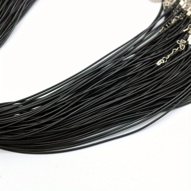 20Pcs 45cm Black Leather Braided Rope Necklaces with 5cm Extender Chain with Lobster Clasp String Cord DIY Jewelry Chains