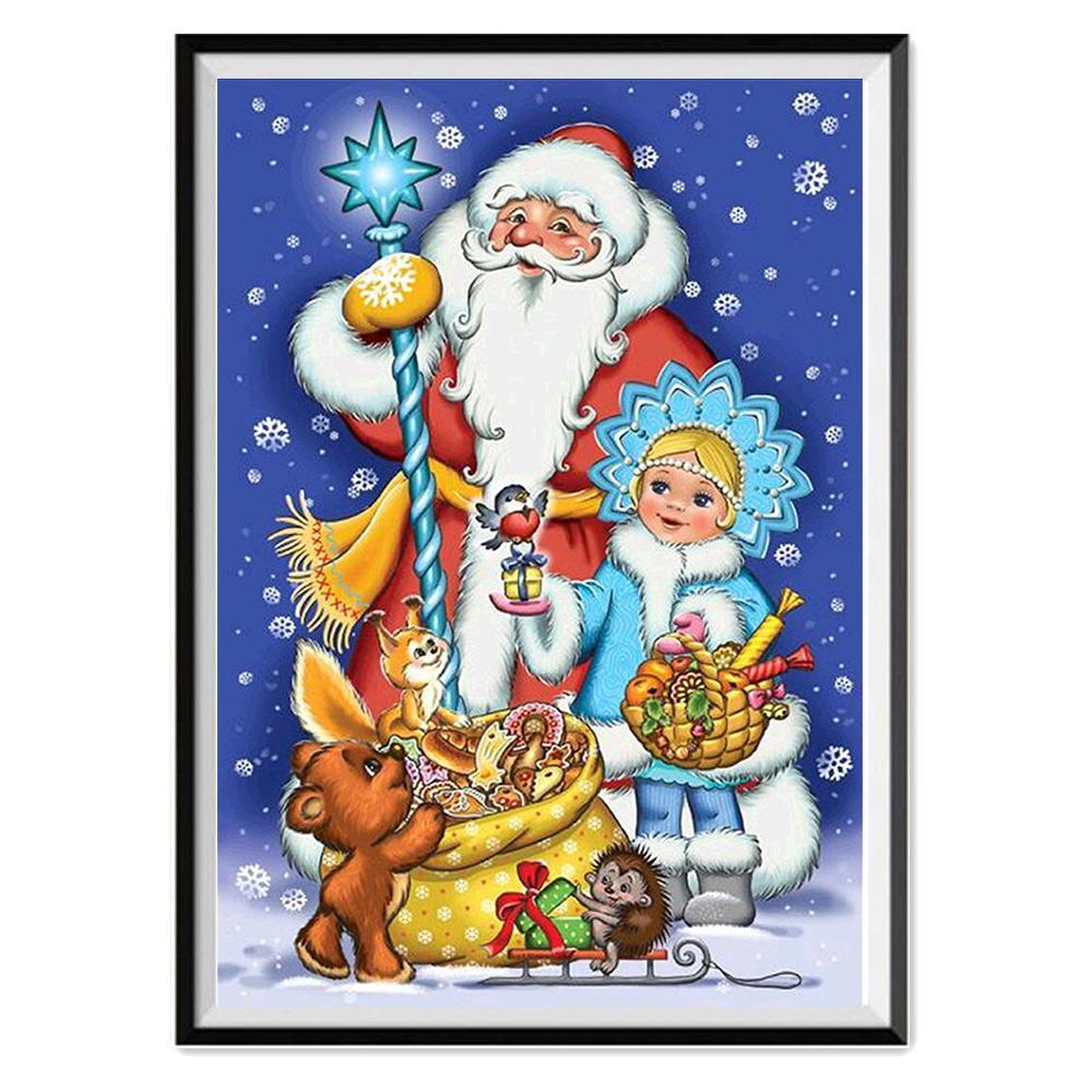 5D Diamond Painting Full Diamond Santa Round Diamond Mosaic Pattern Home Decoration Diy Handmade