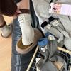 Female Autumn and Winter Trend All Match Pure Cotton Color Point Letter Heel Cloth Label In The Tube Pile Socks