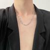 Personality Titanium Steel Non Fading Diamond Necklace for Men Trendy Fashion Clavicle Chain Women Wearing Versatile Collarbone Chains Jewelry