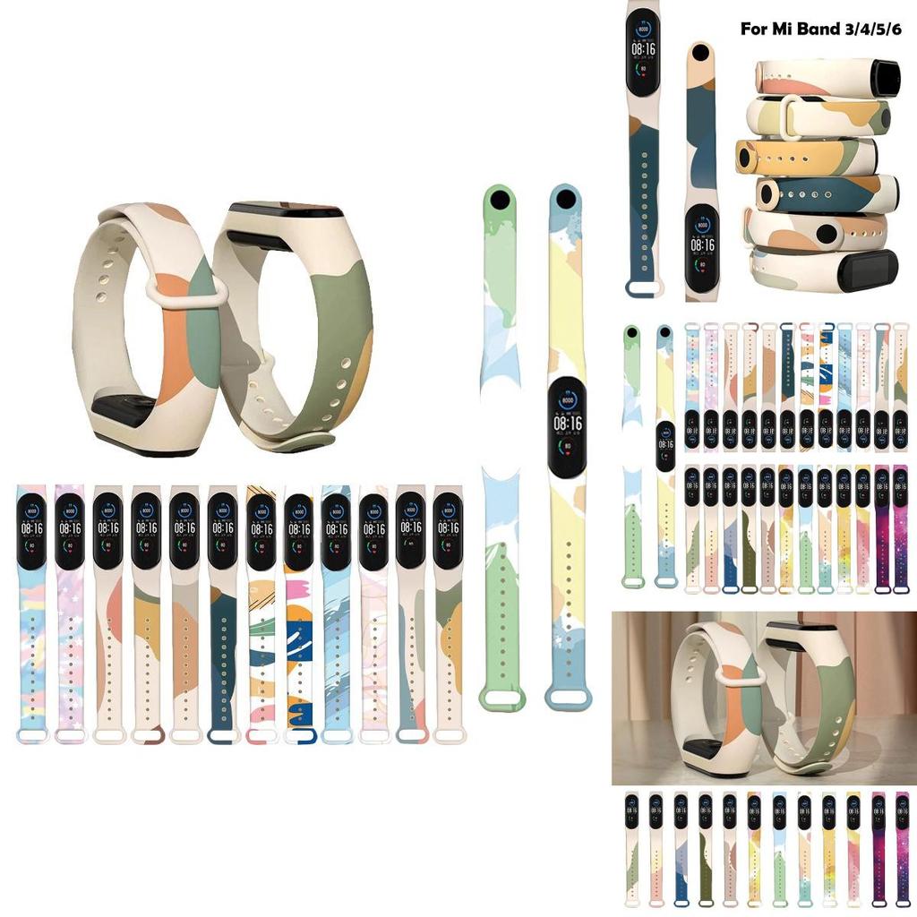 Стильный ремешок с граффити в стиле Моранди для Xiaomi Mi Band 3/4/5/6, регулируемый и влагостойкий