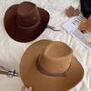 Винтажная ковбойская шляпа в стиле вестерн, однотонная шляпа с широкими полями, джазовая шляпа, защита от солнца для пешего туризма, кемпинга, верховой езды