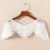 Pure Color Lace Shawl Lace Fake Collar Cape Cross Cloak Hollow Out Shawl  Spring Autumn