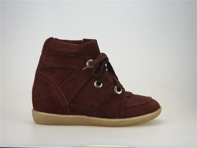 Женские туфли WISHLAZADA из коровьей кожи в уличном стиле с увеличенной высотой 5,5 см