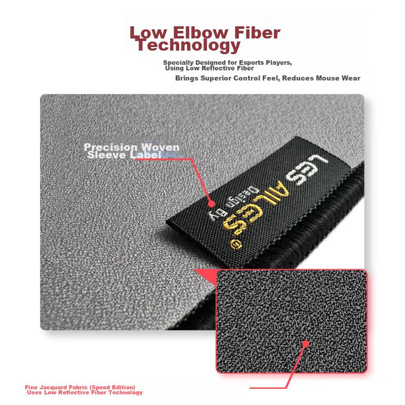 LESAILES High-Density Fiber Fine Surface Professional Gaming Mouse Pad, Medium Size with Locked Edges, Computer Desk Pad, Light Gray, 300*250*4mm