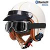DOT Certified 3/4 Motorcycle Helmet Men Women Retro Style ABS Cruiser Scooter Half With Bluetooth Option