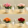 Exquisite Rose Flower Freshing House Plant Plastic Potted
