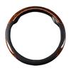 TATACLEA Car Steering Wheel Wood Carbon Sweat Cover, Grain, Ultra-thin Fiber, All-Season, Absorbent, Anti-Slip (Brown)