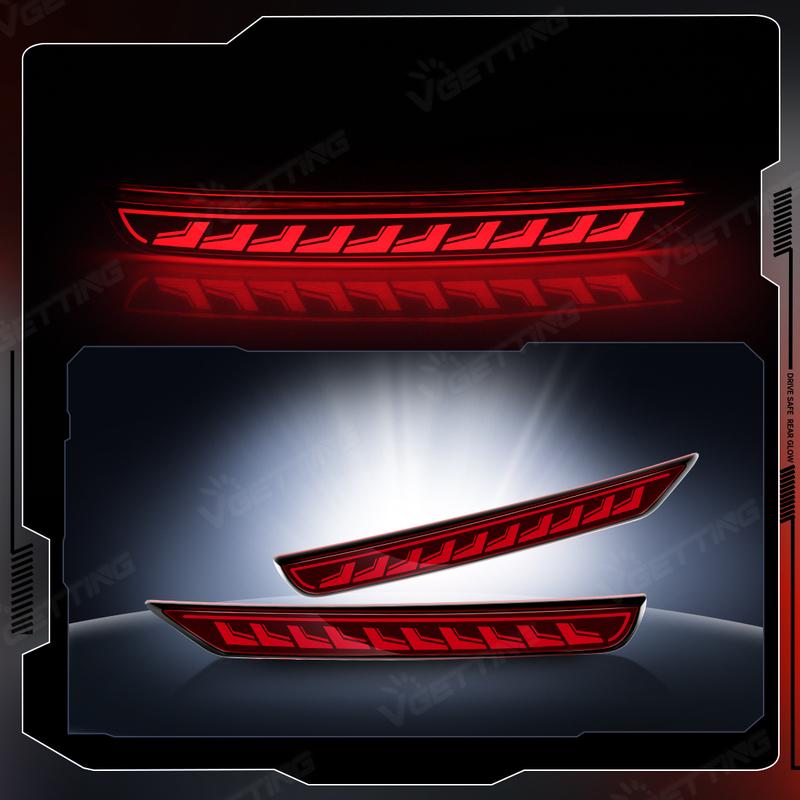 For Subaru Forester 2008-2018 2pcs Car Rear Bumper Reflector Brake Tail Lights LED Sequential Turn Signal Rear Fog Lights Parts