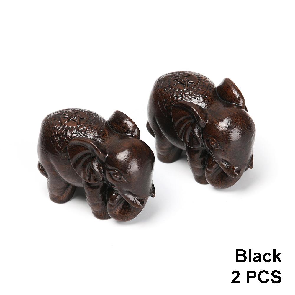 Car Ornament Wooden Craft Wood Elephant Figurines Mini Animals Statue Chakra Healing Lucky Charm