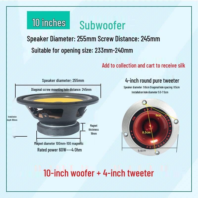 4-12 Inch Heavy Bass Car Subwoofer for Truck & Vehicle Audio