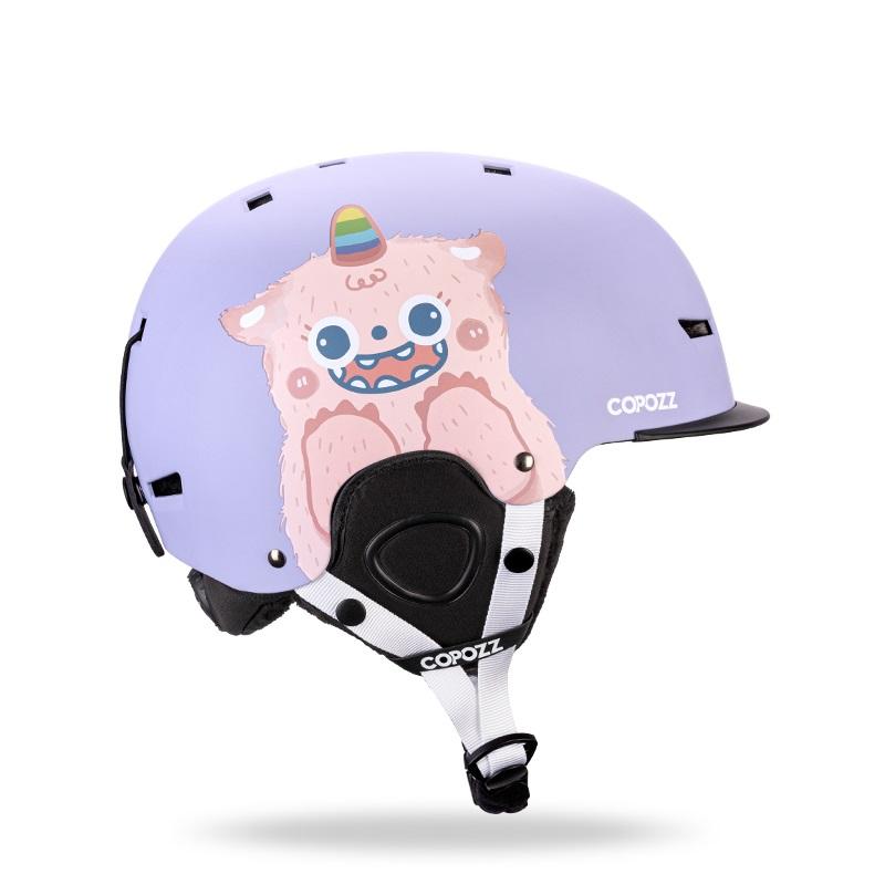 COPOZZ  Kids Cartoons Ski Helmet  Integrally-molded Safety Outdoor Skiing Cycling Protection Helmet Skiing Equipment