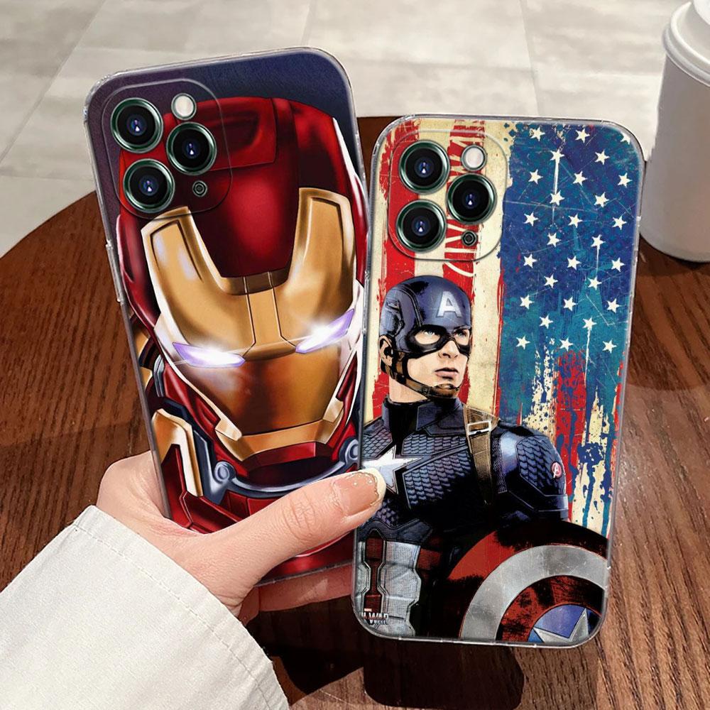 Чехол для телефона Мстители Marvel Человек-паук Железный человек Для iPhone 17 Pro Max 17E 11 12 13 14 15 16 Pro Max Plus 17 Air 16E 7 XS Мягкий чехол