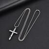 Vnox Cross Whistle Necklace, Stainless Steel Emergency Survival Pendant Chain, 70cm Ball Chain for Men Women, Silver Color