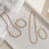 Elegant Light Luxury Women's Gold Plated Copper Bracelet Zircon Four-leaf Clover Necklace Flower Jewelry Set