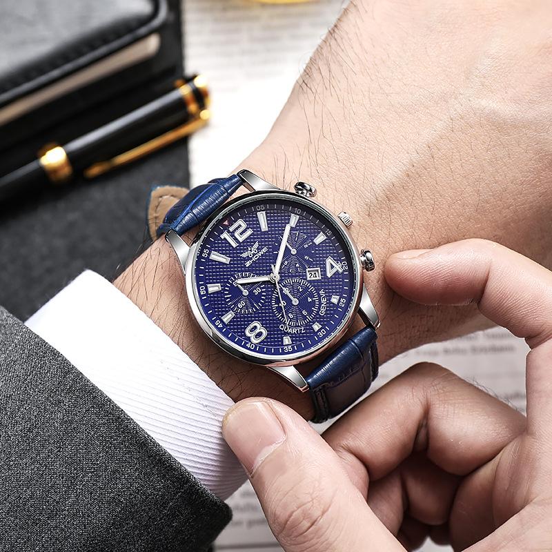 Men'S Luminous Business Watch Quartz Watch Multi-Functional Sports Electronic Watch Men'S
