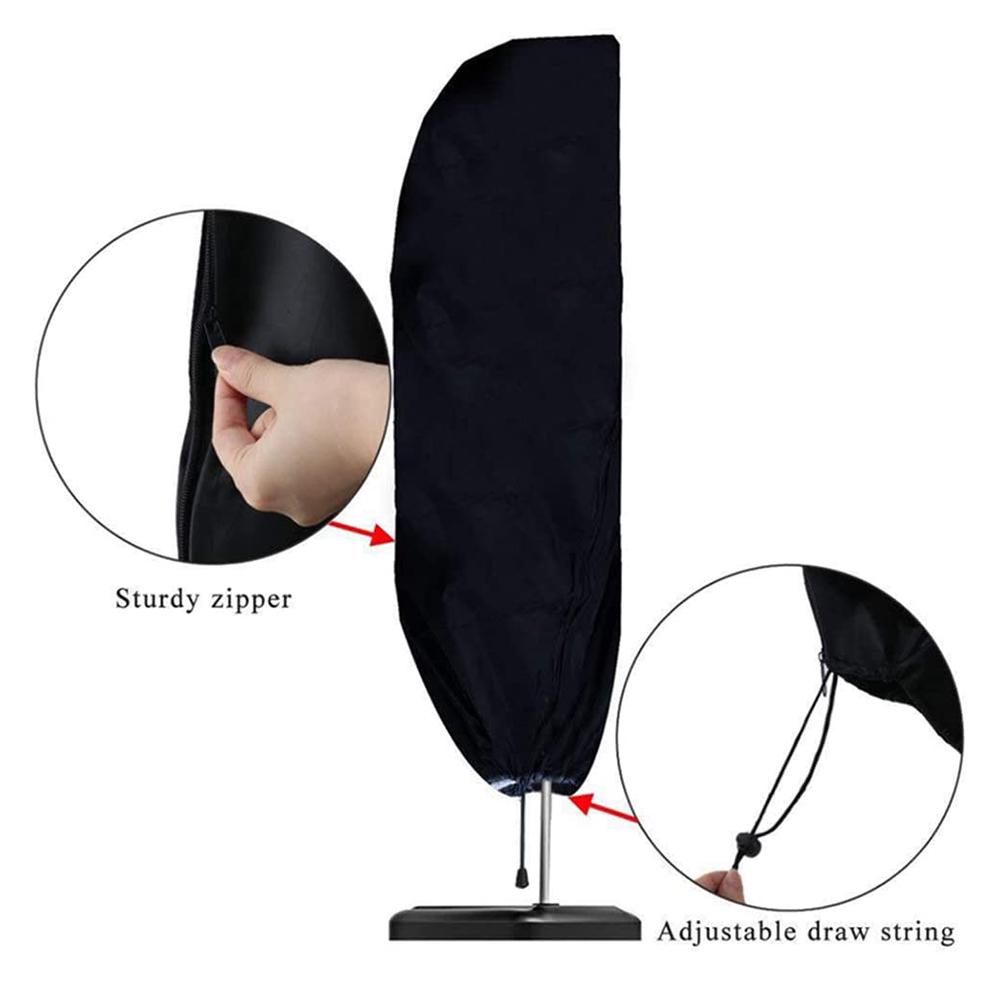 Outdoor Patio Umbrella Cover with Zipper Rainproof Windproof Fits for 9 to 13FT Cantilever Parasol Umbrella