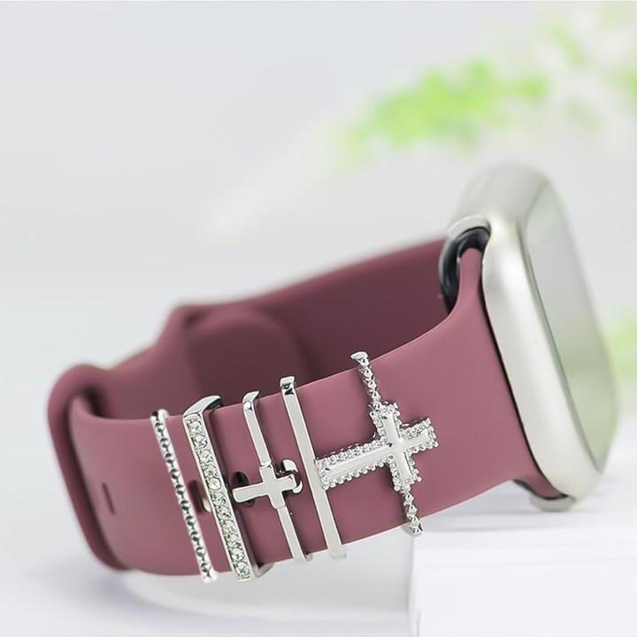 5 шт. Кольца-петли для ремешка часов со стразами, Гвоздики-шипы, Милые металлические подвески-украшения для ремешка часов, Совместимые с ремешками часов серии IWatch