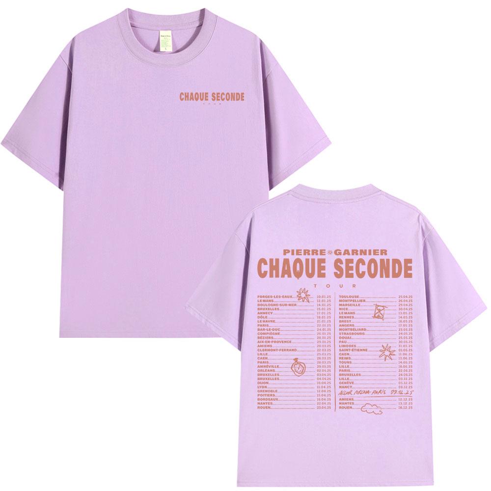 Pierre Garnier Chaque Seconde Tour Merch Tshirts Hip Hop Fashion Tshirt Women Unisexs Clothing Cotton Casual Tee Shirt Oversized