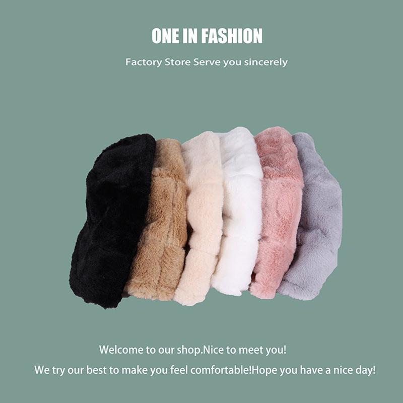 Женская флисовая шляпа-ведро, зимняя толстая теплая пушистая рыбацкая шапка