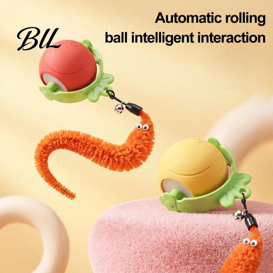 Automatic Rolling Ball Interactive Cat Ball, Self with Bell And Detachable Plush Tail, Pet Tail Obstacle Avoidance, Rechargeable Light for Indoor Cats