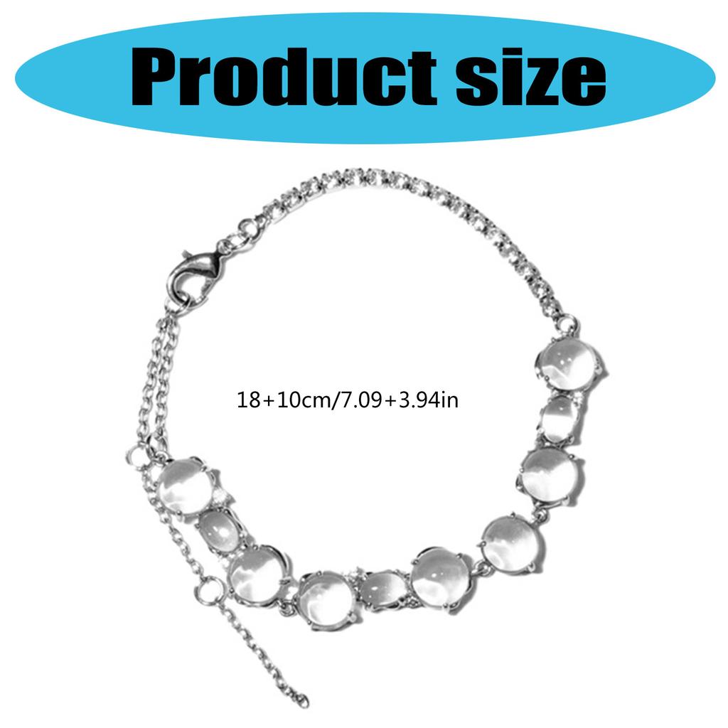 Sophisticated Beaded Hand Chain Crystal Sparkling Bracelet Chain Bracelet Suitable for Stylish Accessory Lovers