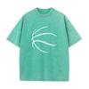 Fashion Washed T Shirt Basketball Printed T-shirts Cool Loose Personality Plus Size Round Neck Bleach T Shirt Men