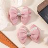 RAINBOW BOWS 2Pcs Retro Wine Red Bowknot Pearl Boutique Hair Clips Girls Ribbon Delicate Barrette Palace Princess Style Headwear