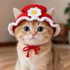 Refined Elastic Cat Knitted Hat Soft Handmade Craft Pet Cosplay Headwear Comfortable To Wear Skin-Friendly Winter Dog Cap