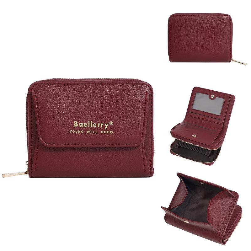 Baellerry Короткие кошельки для женщин Модный кошелек для монет на молнии для дам Классический органайзер для карточек Отделения для денег GZW