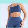 Seamless Matte Nylon Yoga Bra With Cross Back Design For Fitness And Workout