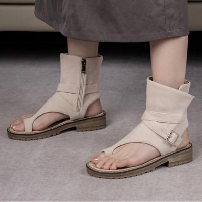 Летние сандалии-гладиаторы ботильоны для женщин на низком каблуке черные 2025 новая летняя обувь обувь женская удобная