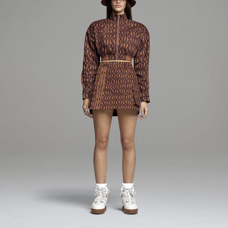 adidas Юбка с монограммой Ivy Park Дикий коричневый/Ночной красный HB8426