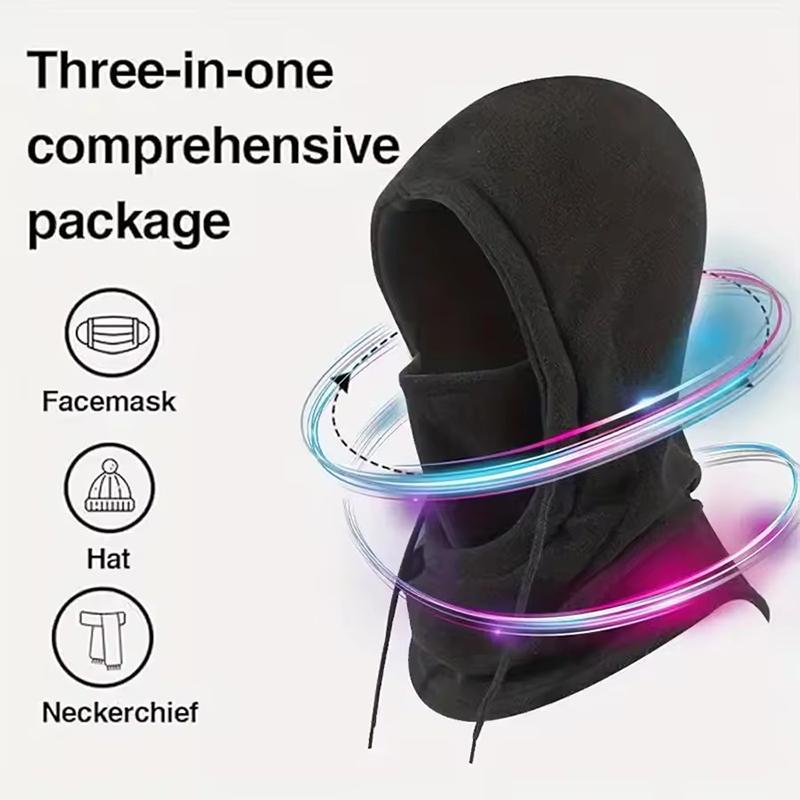 Winter Balaclava Hood for Unisex with Adjustable Drawstring Windproof Mask Full Face Ski Mask Hat Men's Hat Scarf Accessories