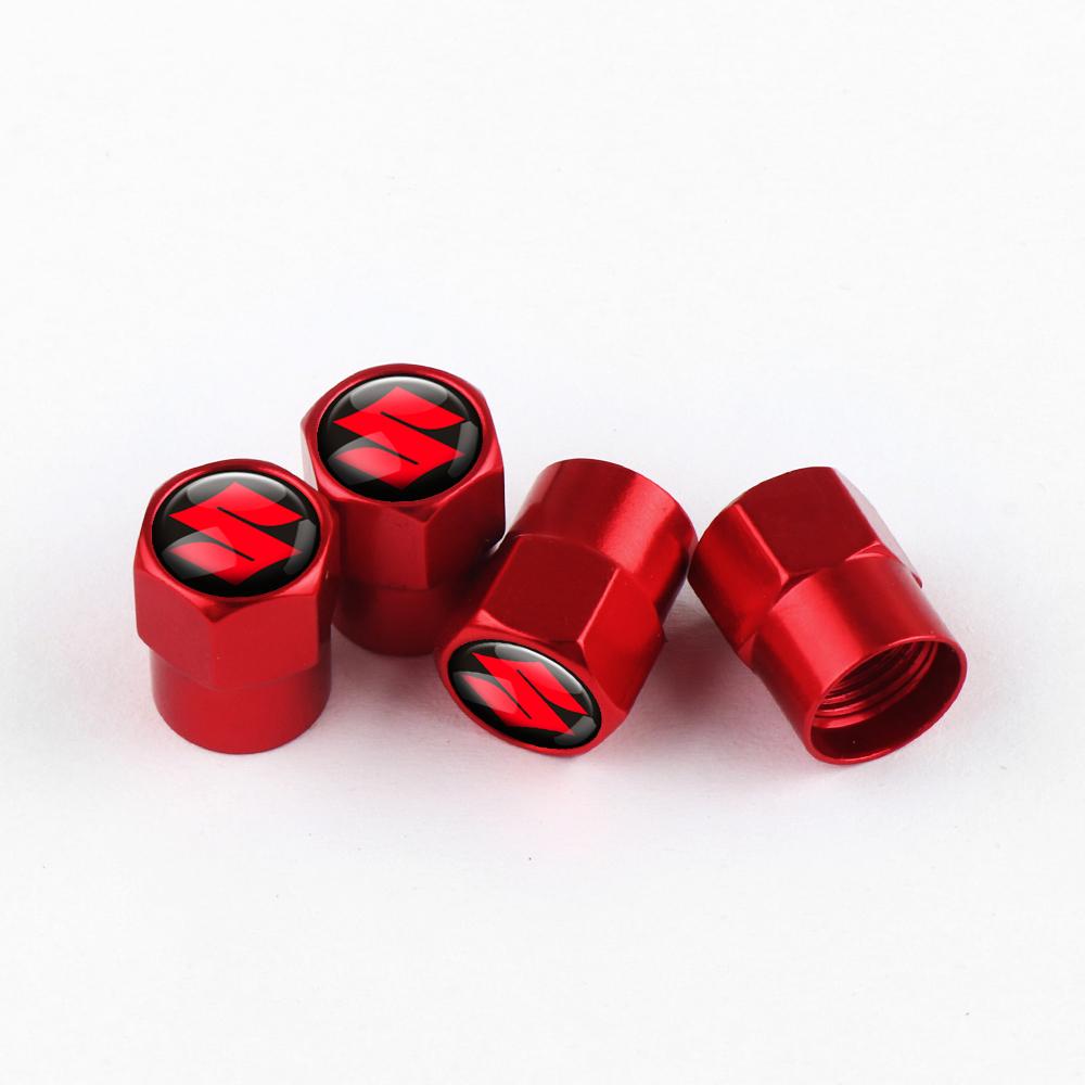 4Pcs Aluminum Alloy Caps Wheel Tire Valve Caps Auto Accessories For Suzuki Alto AX100 Liana Gsxr 600 Celerio Cross Grand Vitara