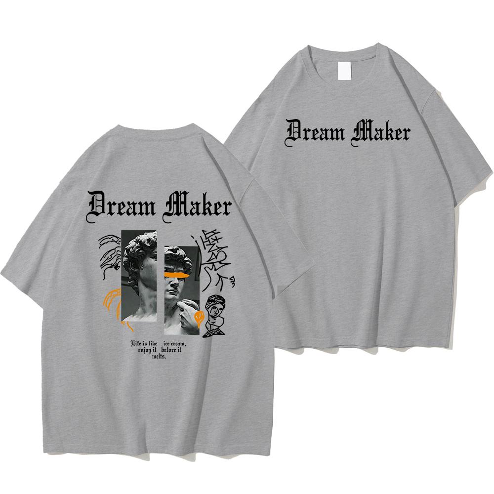 Мужская футболка Летняя Уникальная С принтом 3D на спине Мужская одежда Футболка с коротким рукавом Повседневная Свободная Оверсайз Рубашка Топы