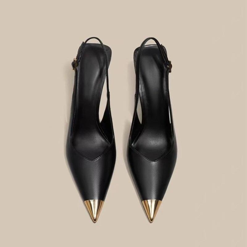 Pointed Toe High Heels Women Sandals Slingback Stilettos Shoes Sexy 2025 Summer New Woman Slippers Dress Party Brand Pumps Mujer