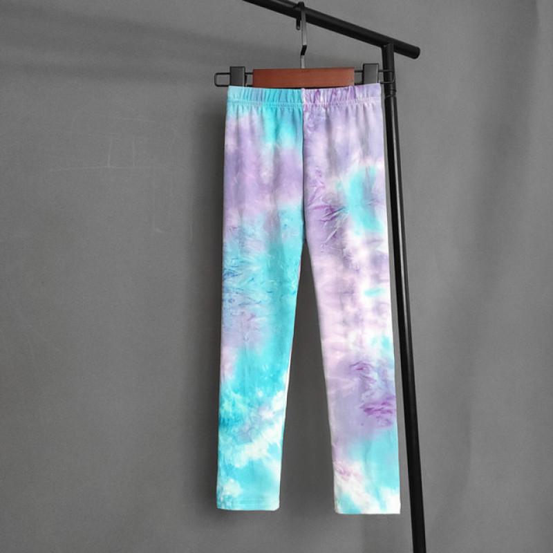 Spring Autumn Kids Pants Colorful Fluorescent Color Printing Leggings For Girls Trousers Baby Girls Soft Elastic Skinny Pants
