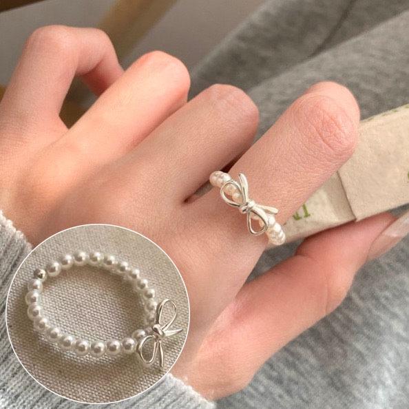 Винтажное посеребренное кольцо из серебра 925 пробы с жемчугом, открытое, для женщин