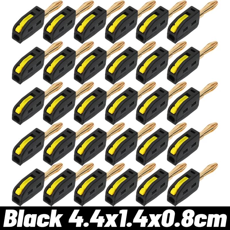 4mm 32A No Solder Banana Plug Quick Wiring Plugs Copper Audio Music Speaker Connectors Home Appliance DIY Connection Terminals