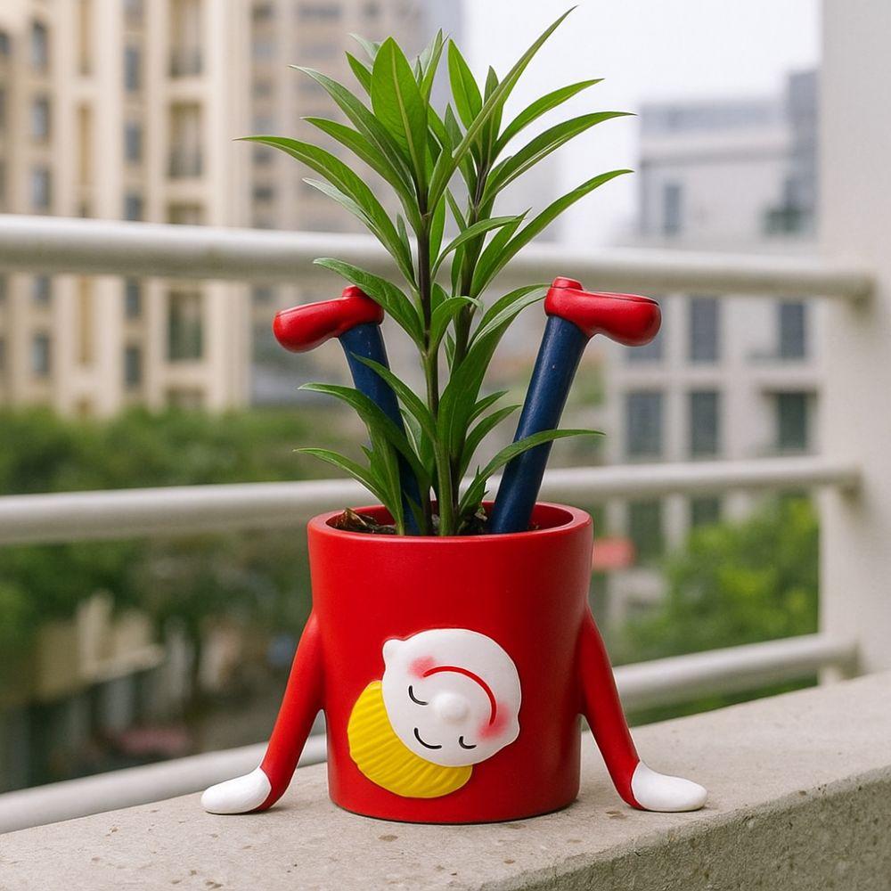 Мультяшный контейнер для суккулентов из смолы, перевернутый горшок для комнатных растений, перевернутый цветочный горшок, декор для офиса