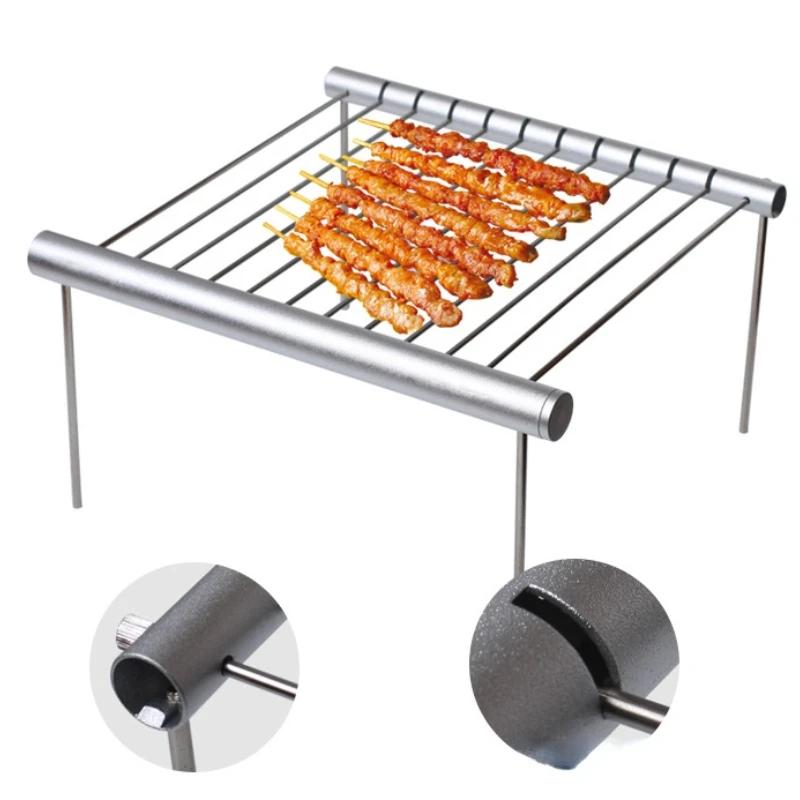 Складной портативный гриль-барбекю из нержавеющей стали, мини-карманный гриль-барбекю, аксессуары для барбекю для домашнего парка