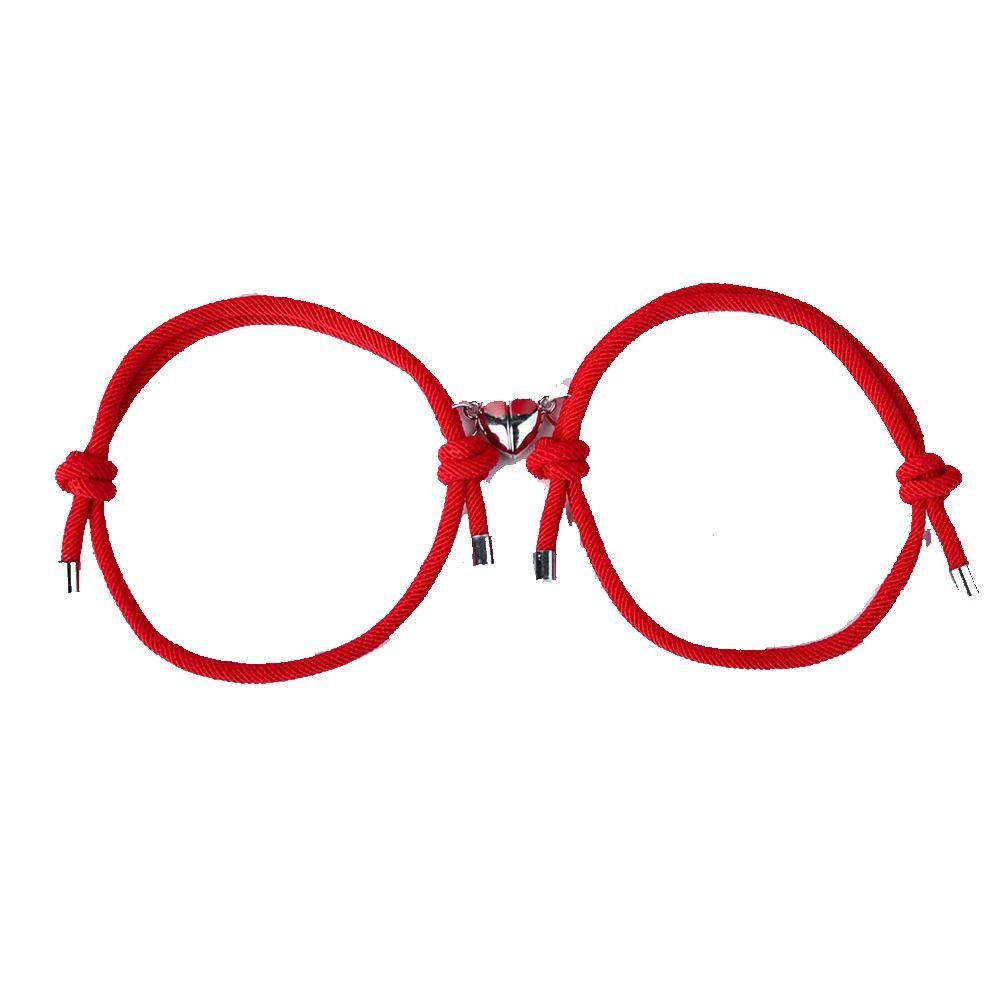 Love Couple Bracelet Handmade Fortune Bracelet Retro Magnetic Heart Bracelet  Couple