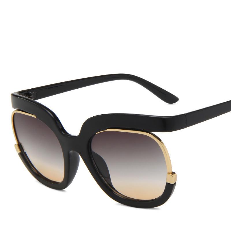Cool Trendy Oversized Half Frame Sunglasses Summer Women Retro UV400 Sun Glasses