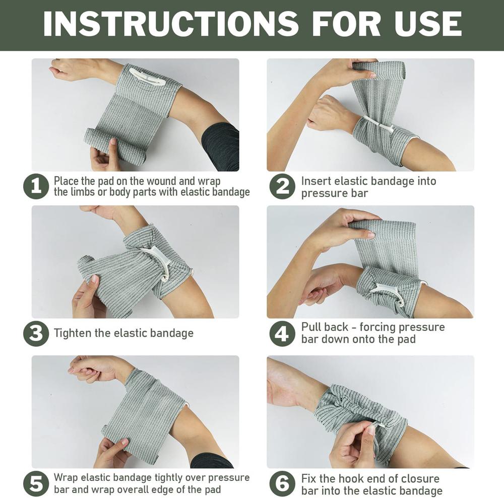 4/6 дюймов Израильский бинт Раневая повязка Аварийный бинт Боевая компрессионная Тактическая первая помощь IFAK Травма Военная медицинская