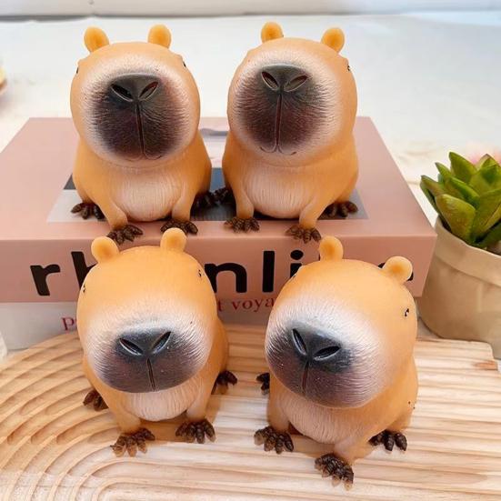 2 шт. игрушка-сдавливание капибары с медленным отскоком мягкая TPR снятие стресса тревожность портативная для детей подростков взрослых животных сдавливание сенсорная игрушка-непоседа