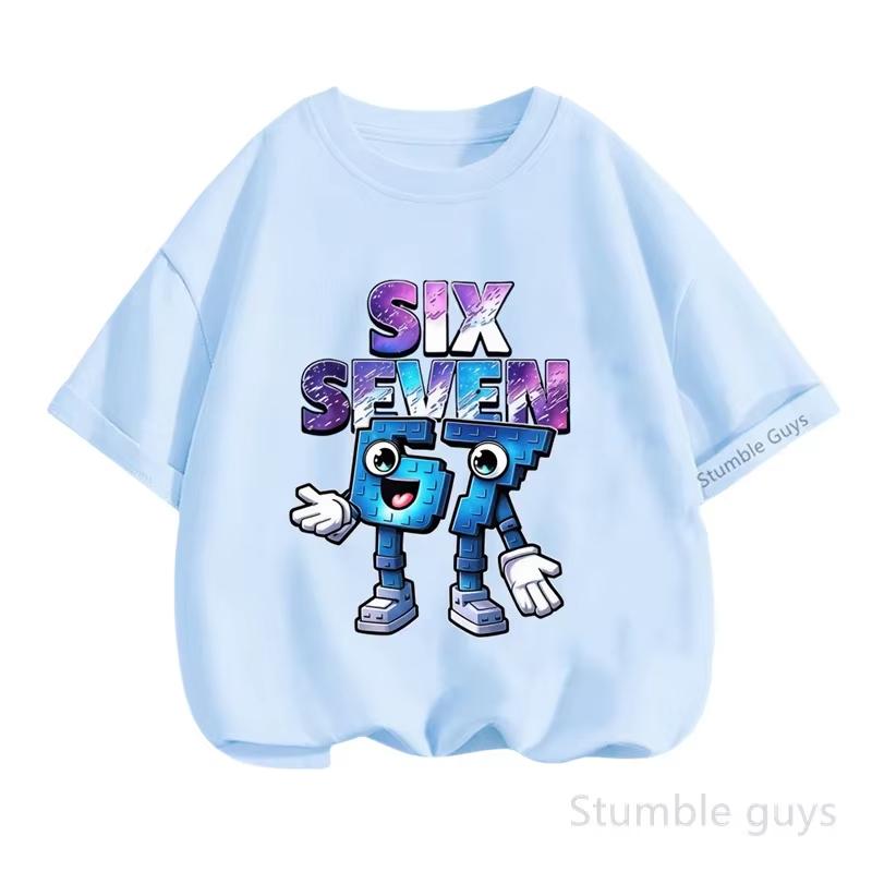 Kids Red SIX SEVEN 67 Cartoon Graphic TShirt Soft Cotton Game Tee for Boys Girlsdf0170