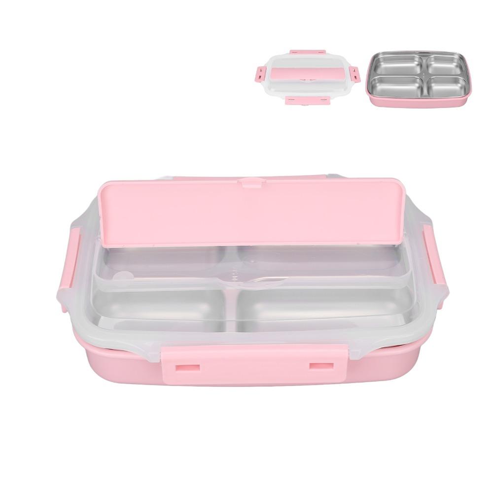 1.2L Insulated Lunch Box 4 Compartment Food Storage Container Cute Bento Lunch Box For Camping
