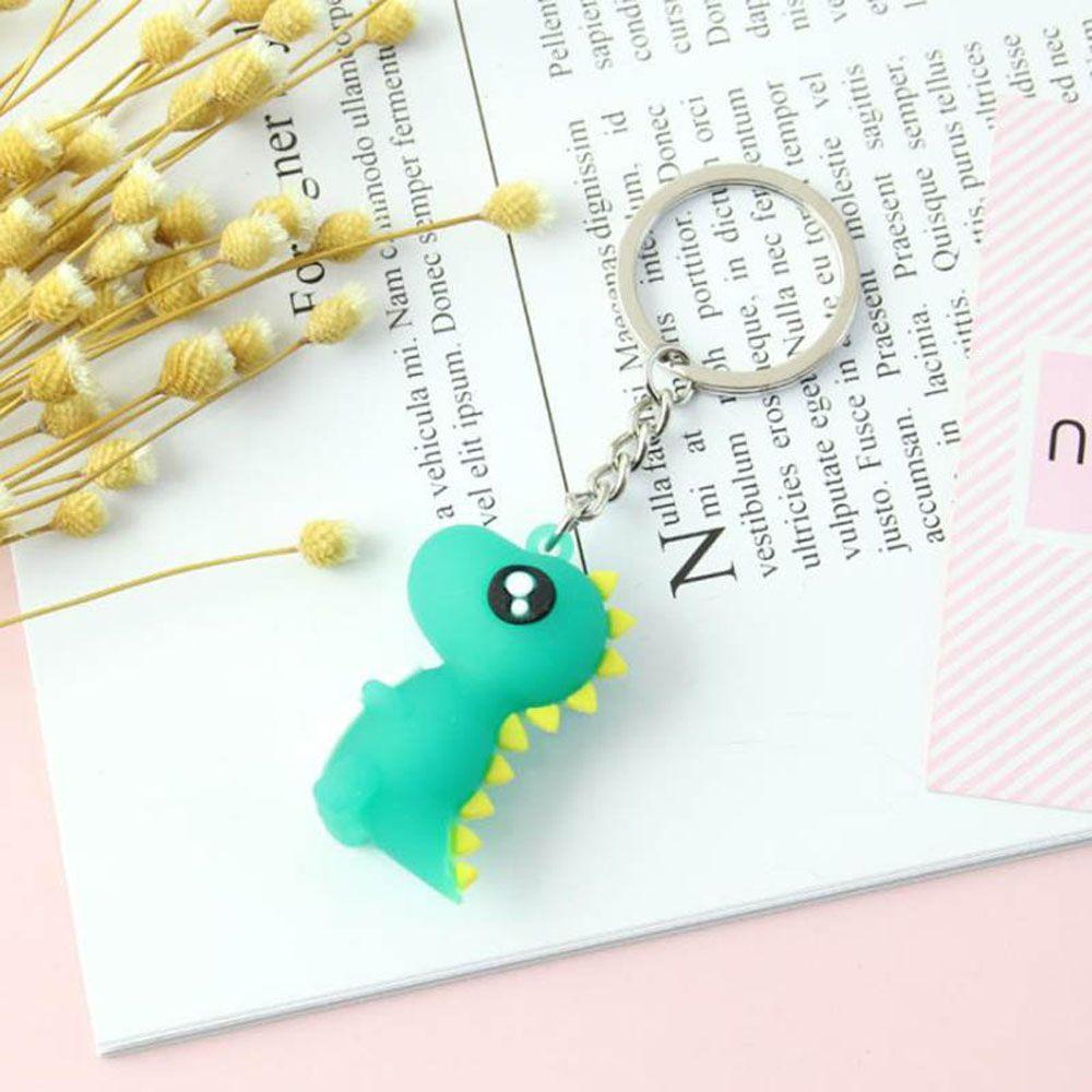 Cute PVC Women Cartoon Car Key Ring Bag Charm Pendant Christmas Gift Dinosaur Keychain