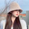 Korean Version of Autumn and Winter New Hat for Women Solid Color Versatile Wool Fisherman Hat for Winter Small Bucket Hat for Face